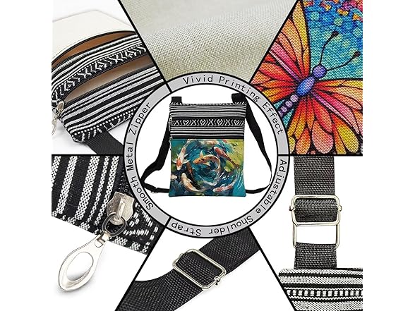 LiuenMgg Koi Fish Messenger Bag