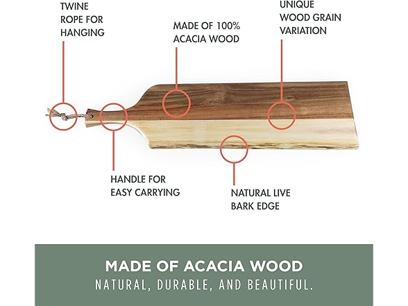 PICNIC TIME Artisan Set of 3 Acacia Charcuterie Board
