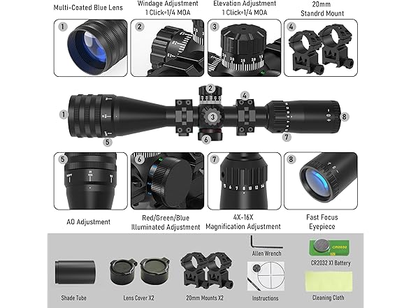 UUQ 4-16X44AO Rifle Scope