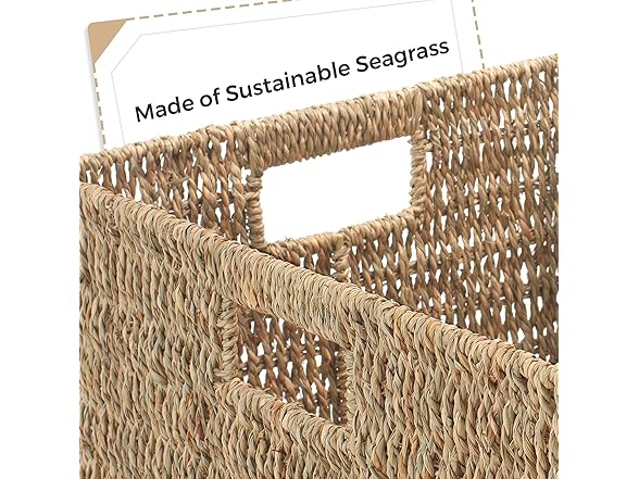 JS HANGER Set of 3 Natural Wicker Storage Baskets