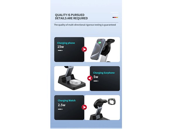 4in1 Wireless Charging Station w-Alarm