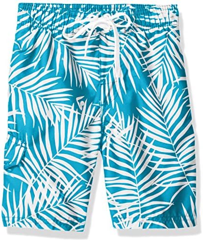Kanu Surf Boys Line Up Quick Dry UPF 50+ Beach Swim Trunk, Palma Aqua, 4T