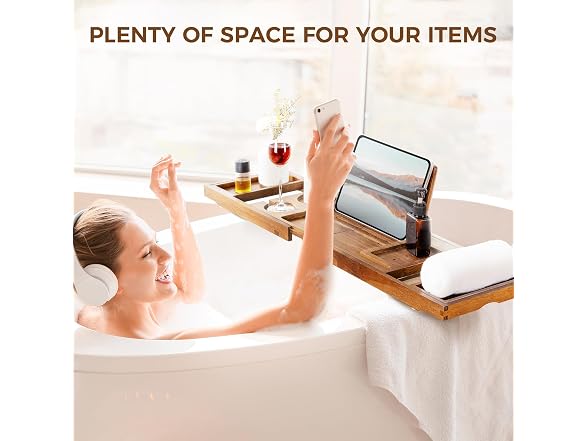 Fun Memories Teak Bathtub Tray - Luxury Bath Tray