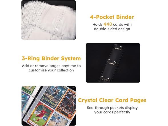 Portable 4 Pocket Trading Card Binder