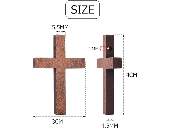 Hendevl Wooden Cross Charms