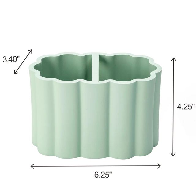 J&V Textiles 7 Pc Resin Bathroom Accessories Set SAGE - Gallery 11
