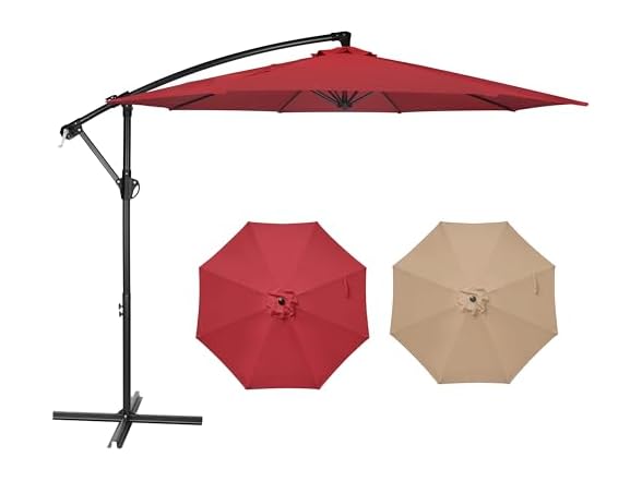 YSSOA 10ft Cantilever Patio Umbrella, Offset Hanging Outdoor