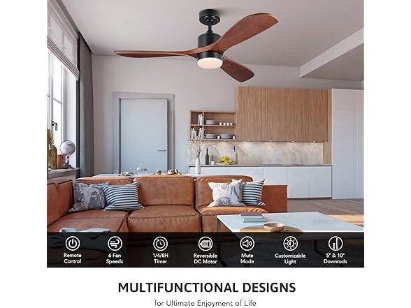 VONLUCE 52in Ceiling Fans with Lights