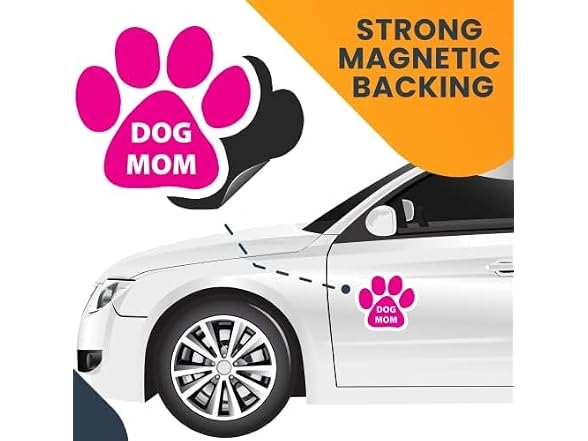 Magnet Me Up: Dog Mom Pink Pawprint Magnet De