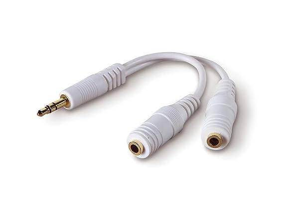 Belkin AUX Audio Cable Splitter, 3.5mm, White