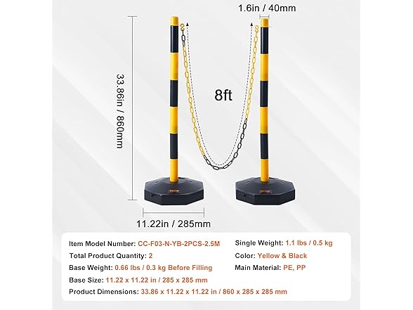 VEVOR Adjustable Traffic Delineator Post Cones