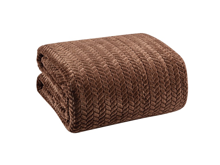 Noble House NH-Chevron Braided Blanket - QN- Chocolat