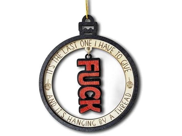 Donawings Funny F*ck Wooden Ornament