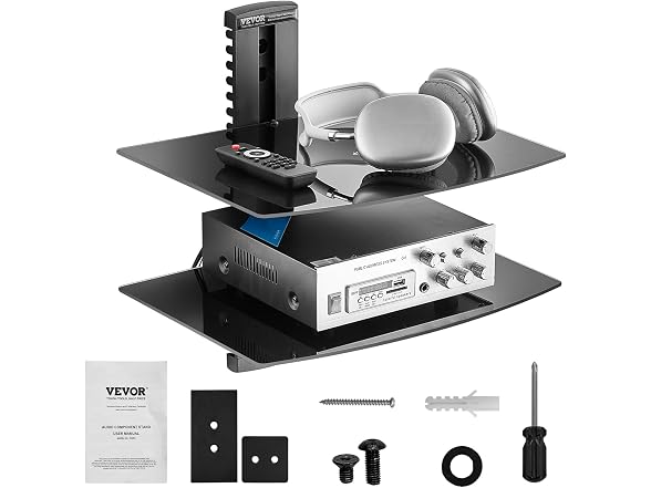 VEVOR 2-Shelf Multimedia Wall Shelf
