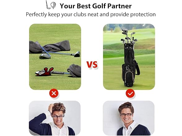 Mayjooy Golf Stand Bag, Portable Golf Bag w/8 Way