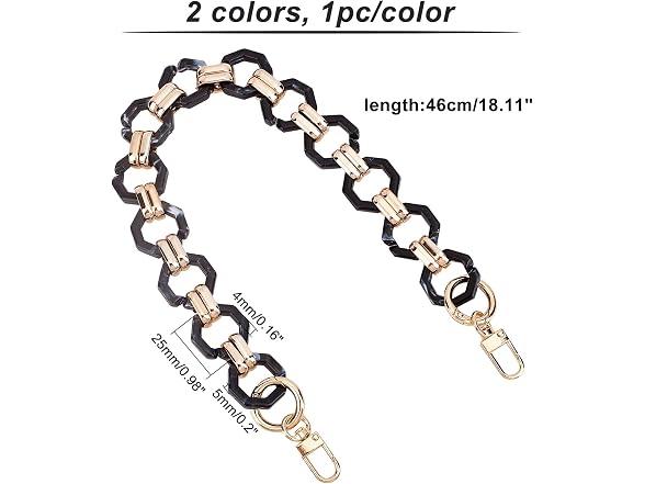 CHGCRAFT 2Pcs 18.11Inch Resin Purse Chain
