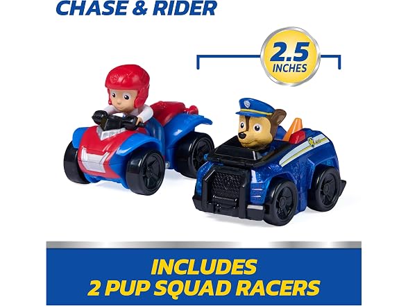 PAW Patrol Chase Pup Squad Launchers with Ryder Vehicle 2-Pack Toy Vehicles