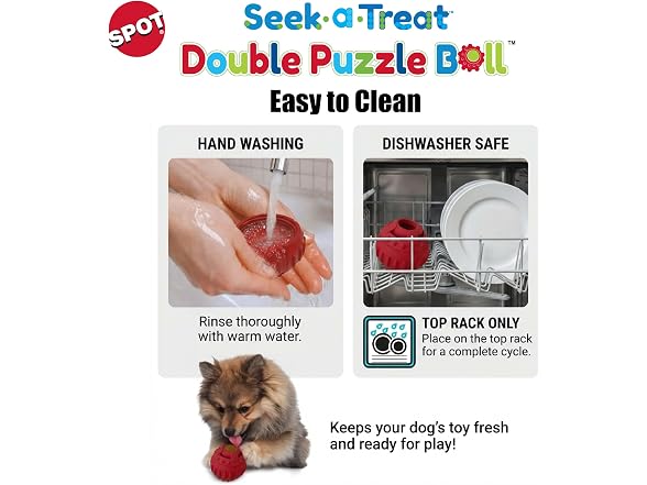 SPOT Seek-A-Treat Double Puzzle Ball Dog Toy