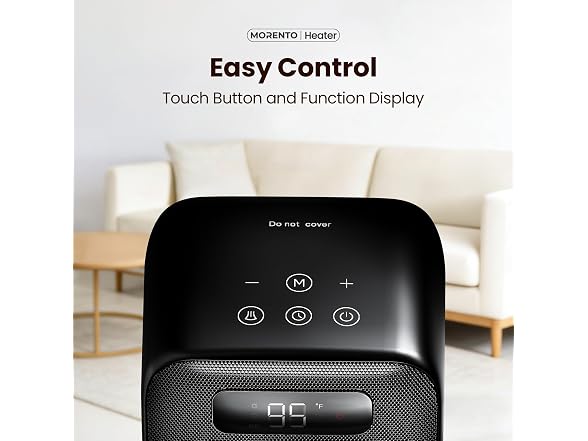 MORENTO Space Heater for Indoor Use Black