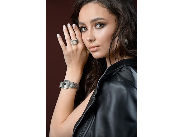 Jessica Simpson Silver Ring Watch Crystal Dial