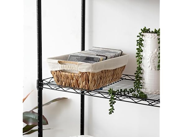 Sukkiri Homu Wicker Storage Basket with Handles 2 Pack Hyacinth 