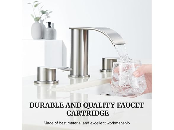 8" Nickel Waterfall Sink Faucet