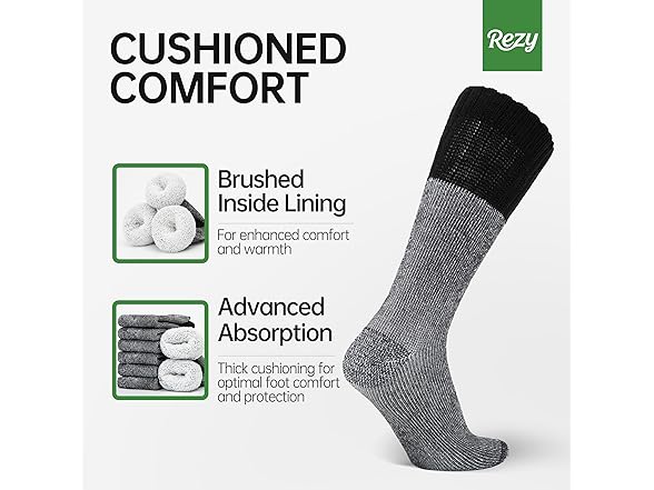 Rezy Warm Merino Wool Blend Socks Unisex