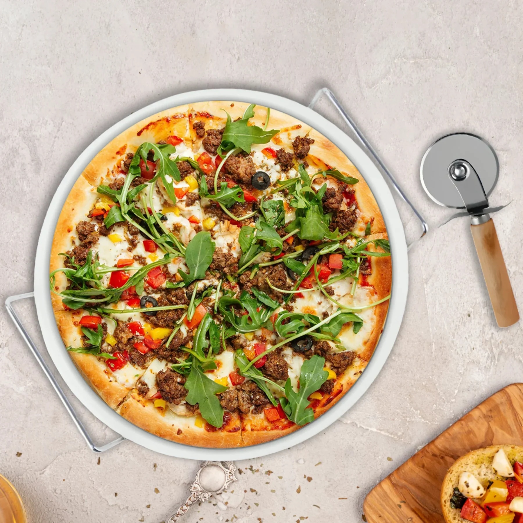 Le Regalo 3 Piece Pizza Stone Set - Gallery 8