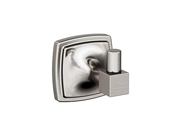 Amerock Stature Single Prong Brushed Nickel Wall-Mounted Hook