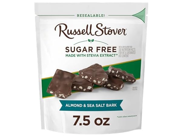 $4.99, Was $10.9758, 54% Off! Russell Stover SF Dark Choc Almond 7.5oz dealfomo