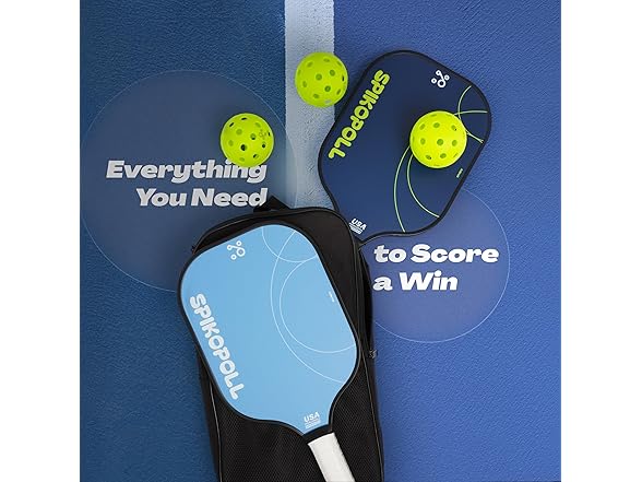 SPIKOPOLL Pickleball Paddles Set of 2