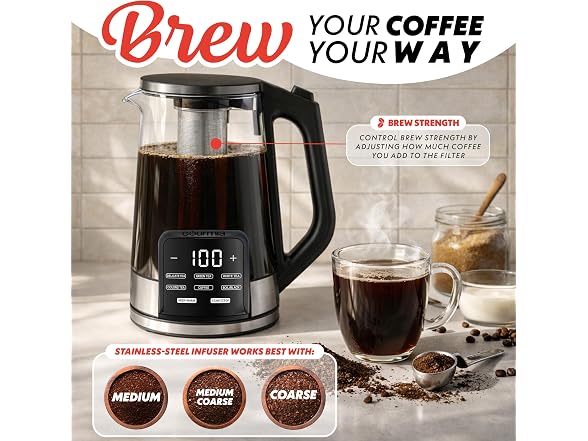 Gourmia Electric Glass Kettle – 1.7L 