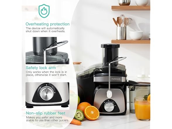 AZEUS Juicer Extractor with Titanium Blades