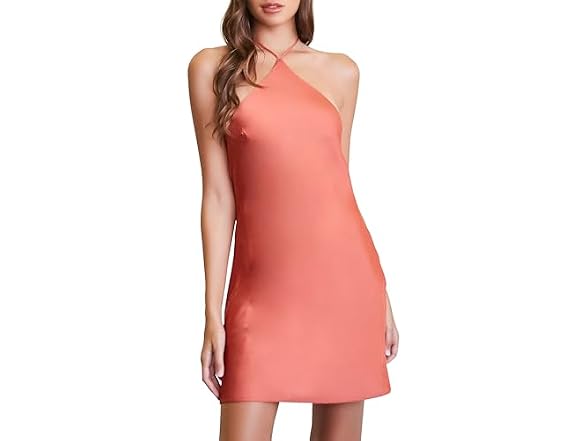 Forever 21  (M) Satin Halter Slip Dress Rose