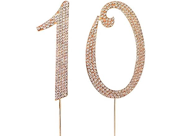 MAGJUCHE Gold 10 Crystal Cake Topper