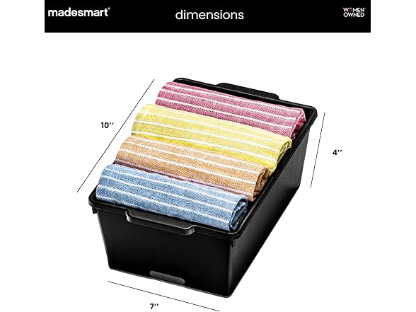 madesmart Small Deep Storage Bin,Carbon