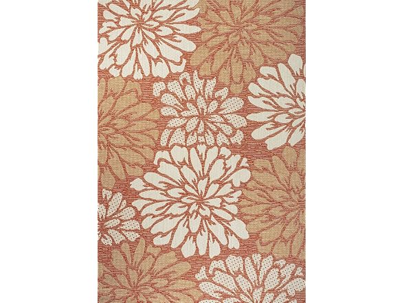 JONATHAN Y Floral Outdoor Rug 4x6 Orange