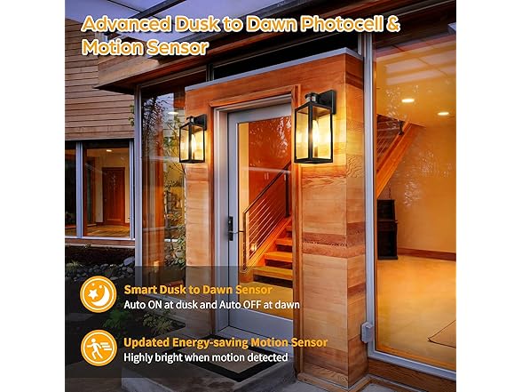 TOBUSA 2-Pack Motion Sensor Outdoor Lights