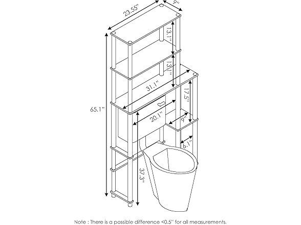 Furinno Turn-N-Tube Over The Toilet Storage
