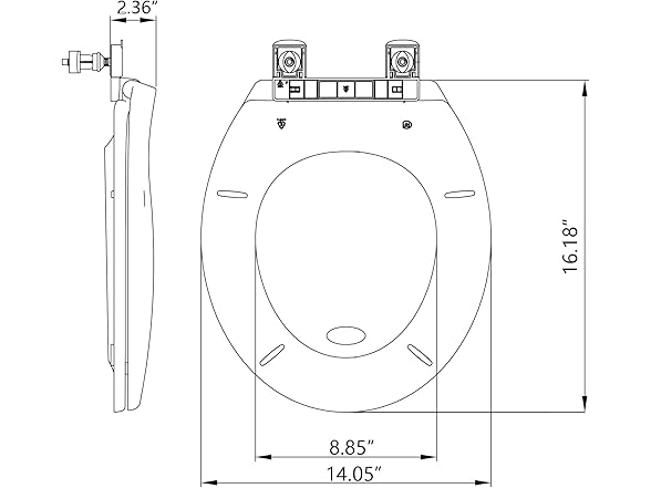 YardYonder Toilet Seat Round, Soft Close