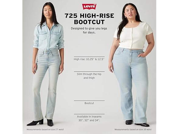 Levis Womens 725 Bootcut Black (33)