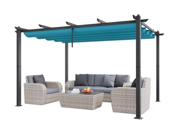 VEVOR 10'x13' Outdoor Retractable Pergola with Canopy
