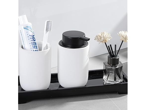 White Ceramic Foaming Soap Dispenser