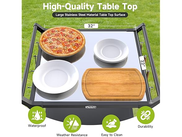 NUUK 32in Stainless Steel Grill Cart Black