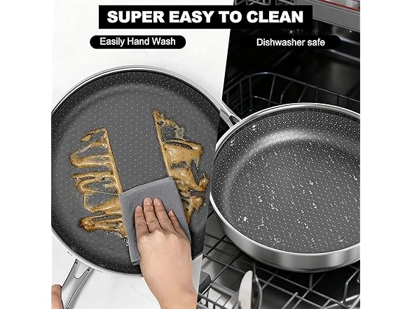 12" Stainless Steel Frying Pan with Lid