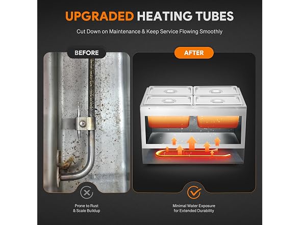 WILPREP Four 1/4 Pans Commercial Food Warmer