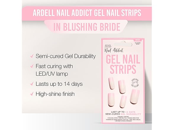 Ardell  Semi Cured Gel Nail Strips - Blushing Bride