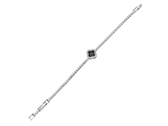 CZ Stone Square Charm Bracelet