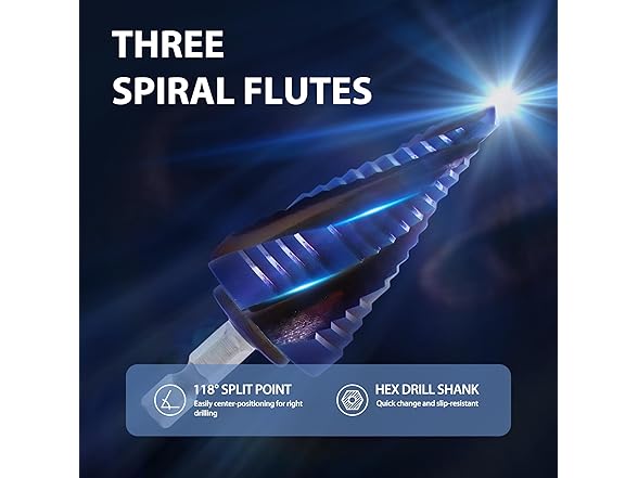 talaze Talaze Three Spiral Flute Step Drill Bi