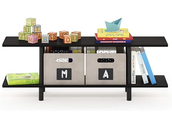 Furinno 2-Tier Shelf Black